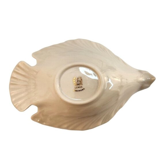 Lenox Dove Candy Bowl Trinket Dish Cream Ivory Porcelain Gold Trim - Picture 6 of 9